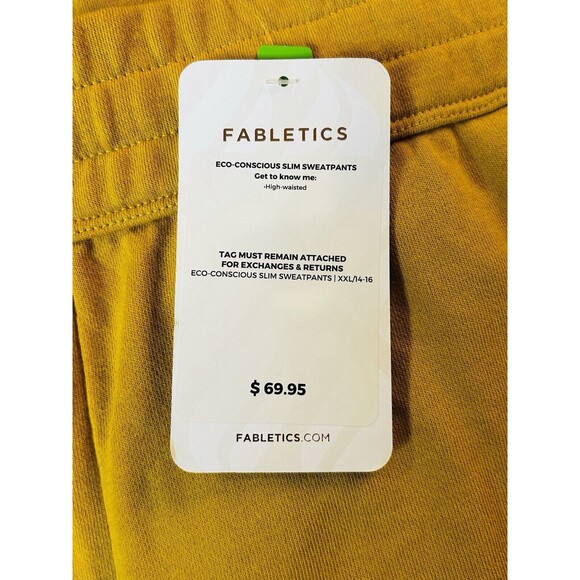 Fabletics Mustard Yellow High Waisted Slim Joggers Sweatpants  XXL 14 -16‎ NWT - Picture 12 of 13